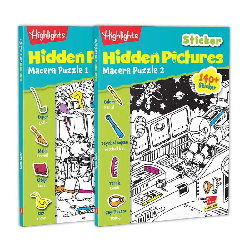 Sticker Hidden Pictures Macera Puzzle 2'li Set 1 Sticker Hidden Pictures Macera Puzzle 2'li Set
