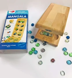 Orijinal Mangala Oyunu Cam Taşlı Doğal Ahşap