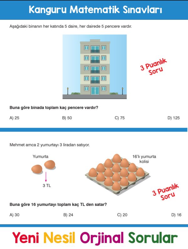 2-kanguru-matematik-icsayfalar-3puanlik2 2. Sınıf Zihin Çalıştıran Eğlenceli Kanguru Matematik Soruları - Görsel 3