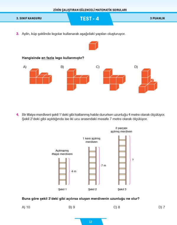 3.-Sınıf-Zihin-Çalıştıran-Eğlenceli-Kanguru-Matematik-Soruları-Syf-12 3. Sınıf Zihin Çalıştıran Eğlenceli Kanguru Matematik Soruları - Görsel 2