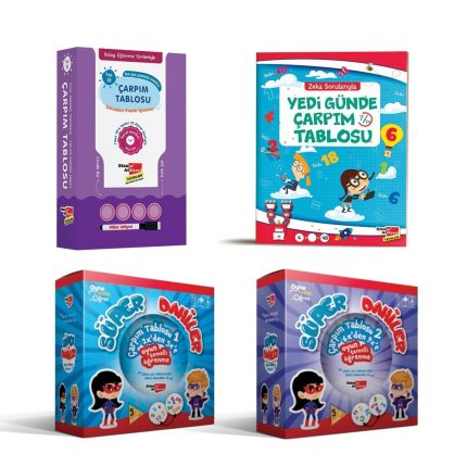 Süper Dahiler Çarpım Tablosu 4'lü Set 1 Süper Dahiler Çarpım Tablosu 4'lü Set