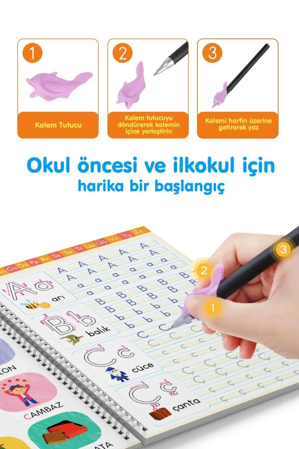 Sihirli Kalemli Oluklu Alfabe Kitabı-01 Sihirli Kalemli Oluklu Alfabe Kitabı - Görsel 2