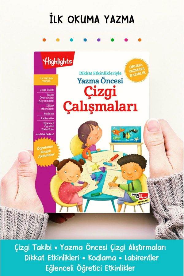 Dikkat Etkinlikleriyle Yazma Öncesi Çizgi Çalışmaları- İlkokula Hazırlık Seti – Matematik, Çizgi, Alfabe ve Yazı Defteri - Görsel 9