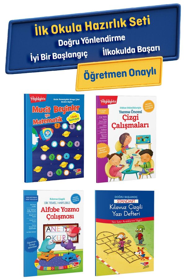 İlkokula Hazırlık Seti İlkokula Hazırlık Seti – Matematik, Çizgi, Alfabe ve Yazı Defteri - Görsel 2