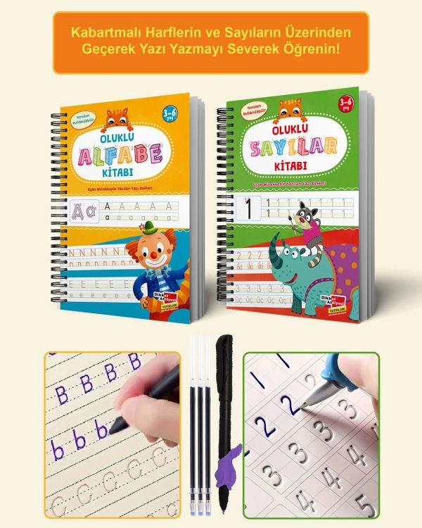 Harfleri ve Sayıları Yazmayı Kolayca Öğreten Kitap